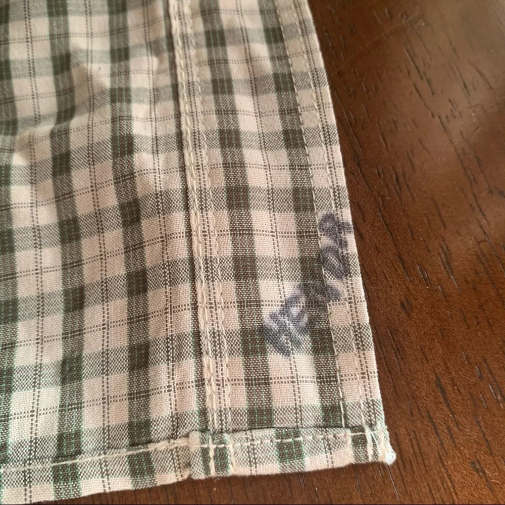 THE NORTH FACE Green Plaid Button Down Short Sleeve Shirt Size XL